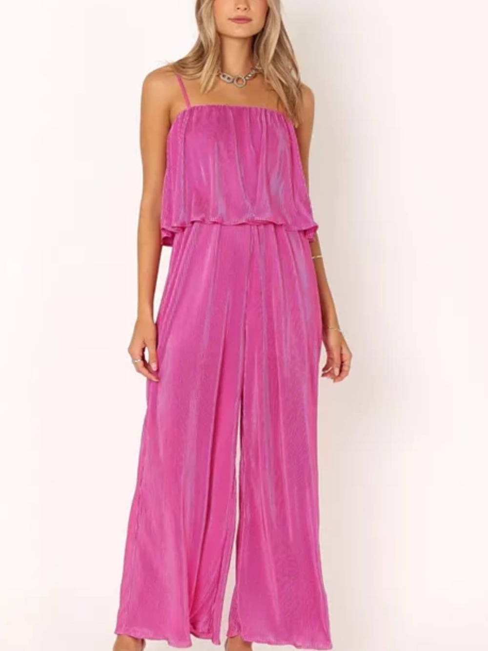 Petal & Pup Jillian Plissé Jumpsuit in Orchid New!